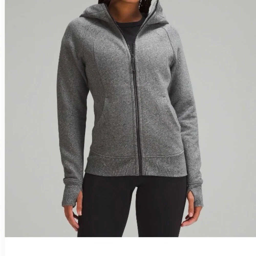 lululemon athletica Heather Grey Full-Zip Hoodie Size 8 athleisure tennis